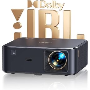 Projector 4K with Android TV, YABER K2s 800 ANSI WiFi 6 Bluetooth Projector, Sound by JBL, Dolby Audio, Auto Focus & Keystone, Native 1080P 4K Supported Outdoor Movie Projector with Netflix 7000+ Apps