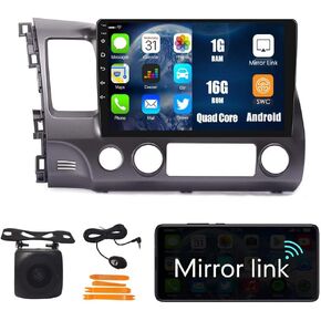 WOSTARS Car Android Navigation Stereo GPS Radio Reverse Camera Display 10" IPS Touchscreen Headunit Tablet Pad Media Player for Honda Civic 2004-2011, if Applicable Quad Core 1G+16G in Saudi Arabia
