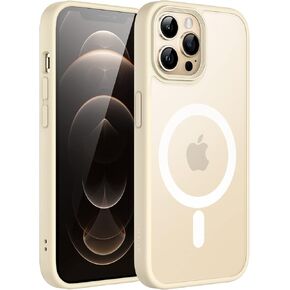 حافظة JETech المغناطيسية لهاتف iPhone 12 Pro Max مقاس 6.7 بوصة متوافقة مع MagSafe، غطاء هاتف خلفي شفاف غير لامع مقاوم للصدمات (أزرق عاصف)