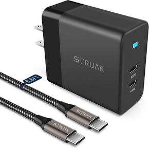 شاحن سامسونج فائق السرعة 45 وات من النوع C، شاحن حائط USB C بمنفذين 45 وات PD/PPS لهاتف Samsung Galaxy S23 Ultra/S23+/S23/S22 Ultra/S22+/S22/S20/Tab S8/S7، ماك بوك إير، آيباد مع سلك من النوع C بطول 6.6 قدم in Kuwait