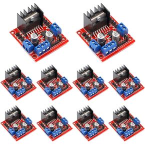 10 Pack L298N Motor Drive Controller Board DC Dual H-Bridge Robot Stepper Motor Control and Drives Module for Arduino Smart Car Power Compatible with Arduino UNO MEGA R3 Mega2560