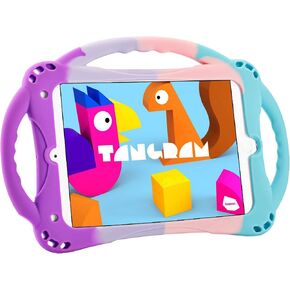 TopEsct Kids Case for iPad mini 5 4 3 2 1,Silicone Childproof Case for iPad mini 5 4 3 2 1, Built-in Handle Stand, Comes with a Strap (Pink) in Kuwait
