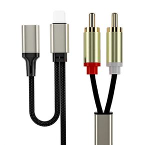 QSDXNYDC 3FT Lightning to RCA Cable Audio Converter Converter for iPhone 14 13 12 11 XS XR X 8 7 iPad iPod إلى ستيريو السيارة، المنزل، مكبر الصوت، سماعة الرأس، مكبرات الصوت، HDTV in Kuwait