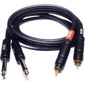 CNCESS CESS-112-1f RCA to 1/4" TS Audio Patch Cable, 12 Gauge, 2 Cables (1 Foot) in Saudi Arabia