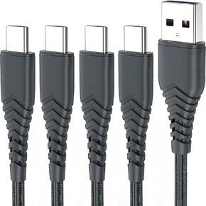 كيبل شحن USB C لموتو G7 G8 باور بلس بلاي وجي ستايلوس وجي باور وايدج بلس وZ4 Z3 Z5 ورازر وجي 6/G6 بلس وموتورولا ون اكشن وZ2 درويد فورس وجي 7 اوبتيمو ماكس 1/3/6/10 قدم - غير متوافق مع جي 6 بلاي in Kuwait