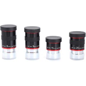 Ultra Wide Angle Long Eye Relief Eyepiece Kit, 1.25 Inches 68° 6 and 9 and 15 and 20mm Telescope Eyepieces Fully Coated Lens Telescope Accessories Kit with Good Color Correction for Telescope in Saudi Arabia