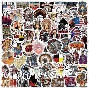 مجموعة 63 قطعة من الملصقات الهندية الأمريكية الأصلية، ملصق جمالي مضاد للماء من الفينيل لزجاجة المياه، والكمبيوتر المحمول، والهاتف، ولوح التزلج، وهدايا سجل القصاصات للأطفال والمراهقين والبالغين لديكور مستلزمات الحفلات in Kuwait