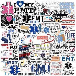 Emergency Medical Technician Stickers,EMT Stickers,Ems sticker,Funny Paramedic Stickers for Water Bottle Laptop Journal Stickers,EMT Gifts