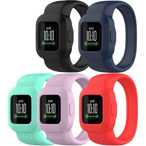 5 قطع من الأربطة المتوافقة مع أحزمة Garmin Vivofit jr.3، الكل في واحد من السيليكون القابل للتمدد Vivofit jr. 3 أساور معصم بديلة لعمر 3 سنوات فما فوق in Saudi Arabia