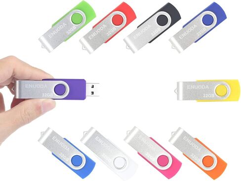 محرك أقراص فلاش USB سعة 16 جيجابايت، 5 عبوات ENUODA، محركات إبهام سعة 16 جيجابايت، تصميم دوار، USB 2.0، محرك أقراص فلاش للتخزين والنسخ الاحتياطي (5 ألوان) in Kuwait