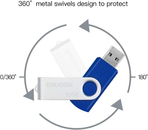 محرك أقراص فلاش USB سعة 16 جيجابايت، 5 عبوات ENUODA، محركات إبهام سعة 16 جيجابايت، تصميم دوار، USB 2.0، محرك أقراص فلاش للتخزين والنسخ الاحتياطي (5 ألوان) in Kuwait