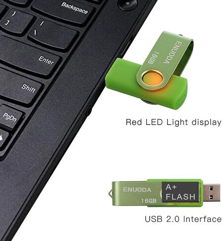 محرك أقراص فلاش USB سعة 16 جيجابايت، 5 عبوات ENUODA، محركات إبهام سعة 16 جيجابايت، تصميم دوار، USB 2.0، محرك أقراص فلاش للتخزين والنسخ الاحتياطي (5 ألوان) in Kuwait
