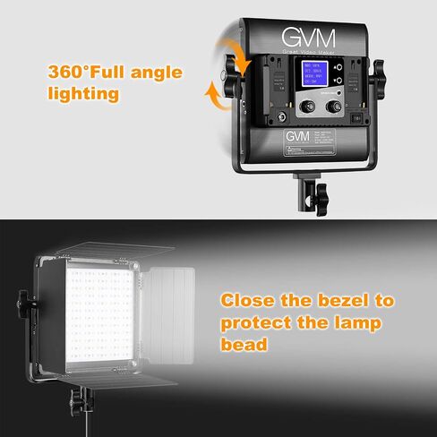 GVM RGB LED Video Light, 800D Studio Light with APP Control Lighting Kit Photography Light 1 Pack with 8 Kinds Scene Lights, 3200-5600K CRI 97 LED Panel Light for YouTube Studio, Video, Portrait in Saudi Arabia