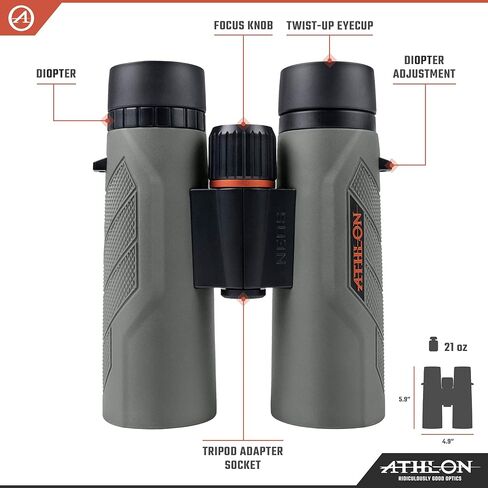 مناظير Athlon Optics 10x42 Neos G2 HD مع راحة العين للبالغين والأطفال، مناظير عالية الطاقة للصيد ومراقبة الطيور والمزيد in Kuwait