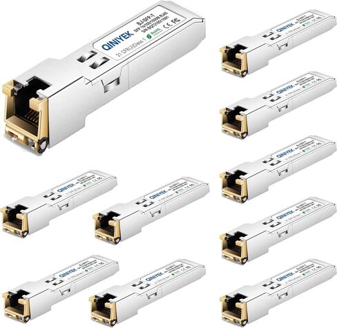 10/100/1000BASE-T RJ45 Copper SFP Module, 1.25G SFP-T Transceiver for Cisco GLC-T/SFP-GE-T/GLC-TA, Mikrotik SRJ01, Netgear, Supermicro, up to 100m(Pack of 1) in Kuwait