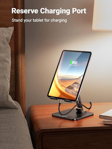 حامل الكمبيوتر اللوحي UGREEN متوافق مع حامل iPad المكتبي وقاعدة سميكة من الألومنيوم قابلة للتعديل متوافقة مع iPad Pro Air Mini 13 12.9 11 بوصة ملحقات مكتب المنزل والمكتب باللون الرمادي in Kuwait