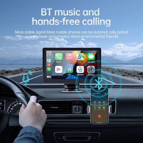 أحدث إصدار 2023 من Apple Carplay وAndroid Auto/Mirror Link مع شاشة لمس 7 بوصات، ستيريو سيارة محمول، ستيريو سيارة مع وصلة مرآة/Siri/Google Assistant/Bluetooth/شاشة ملاحة لجميع المركبات in Kuwait