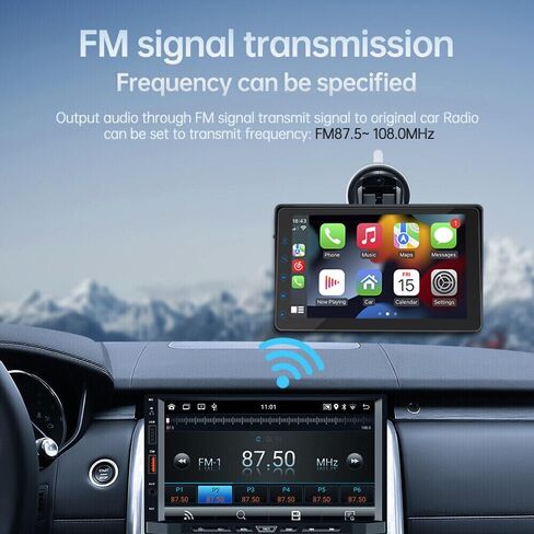 أحدث إصدار 2023 من Apple Carplay وAndroid Auto/Mirror Link مع شاشة لمس 7 بوصات، ستيريو سيارة محمول، ستيريو سيارة مع وصلة مرآة/Siri/Google Assistant/Bluetooth/شاشة ملاحة لجميع المركبات in Kuwait