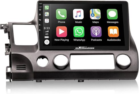 ماكسبيدنج رودس راديو ستيريو للسيارة لسيارة هوندا سيفيك 2006-2011، شاشة لمس HD 10.1 انش في لوحة القيادة، نظام تحديد المواقع، ابل كاربلاي لاسلكي واندرويد اوتو، بلوتوث، واي فاي، شحن USB، 2G+32G in Kuwait