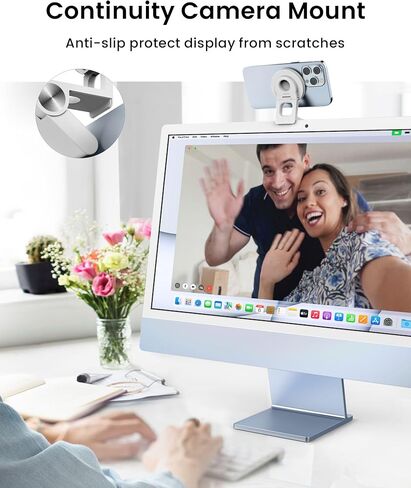 حامل كاميرا SODI المستمر لشاشة سطح المكتب وiMac - حامل كاميرا لجهاز MacBook مع متوافق مع Mag-Safe، قابل للإمالة لعرض المكتب، حامل هاتف مغناطيسي لهاتف iPhone 15/14/13/12 وMac OS Ventura in Saudi Arabia
