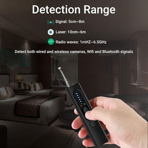 ميو وانجو كاشف الكاميرا الخفية، كاشف مضاد للتجسس | جهاز استماع، كاشف تتبع نظام تحديد المواقع | ماسح اشارة لاسلكي RF يكتشف الاجهزة المخفية للمنزل والمكتب والسفر in Kuwait
