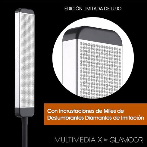 مجموعة إضاءة LED المحمولة GLAMCOR Multimedia X | التحكم عن بعد 2700 كلفن - 5600 كلفن درجة حرارة اللون | حامل الهاتف الذكي مع خاصية التحكم في السيلفي (أبيض/فضي) in Saudi Arabia