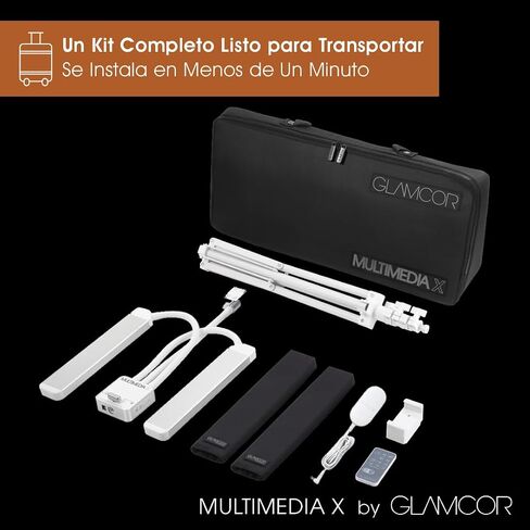 GLAMCOR Multimedia X Portable LED Lighting Kit | Remote Controlled 2700K - 5600K Color Temperature | Smartphone Mount (Grey with Clear Crystals) in Saudi Arabia