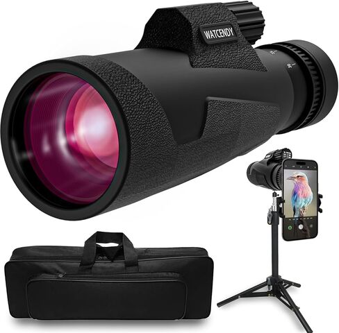 تلسكوب أحادي العين عالي القوة 10-30X50 للبالغين مع محول للهواتف الذكية، حامل ثلاثي القوائم، حقيبة منظمة، نطاقات رصد لمشاهدة الطيور والنجوم والمشي لمسافات طويلة ومشاهدة الحياة البرية، أسود in Kuwait