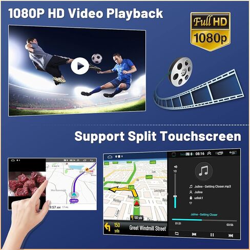 Roinvou 8 Cores 6+128G Android Car Radio for Toyota RAV4 2006-2012, 10.1" Touch Screen Carplay Android Auto with 32EQ Bluetooth WiFi GPS Navigation Mirror Link Backup Camera in Kuwait