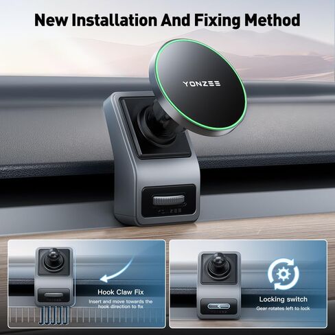 YONZEE Strong Magnetic Phone Holder for Tesla Model Y/3 Fits MagSafe Car Phone Mount, HandsFree Car Accessories Cell Phone Holder Dashboard Vent Car Mount Fit for All Phone Tesla Model Y/3 Accessories in Kuwait