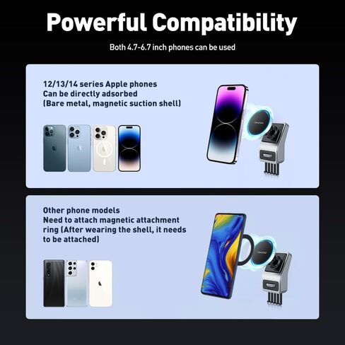 YONZEE Strong Magnetic Phone Holder for Tesla Model Y/3 Fits MagSafe Car Phone Mount, HandsFree Car Accessories Cell Phone Holder Dashboard Vent Car Mount Fit for All Phone Tesla Model Y/3 Accessories in Kuwait