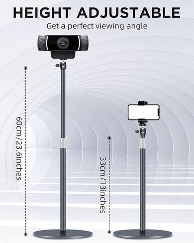 Webcam Stand, Light Stand Tripod with 360° Rotatable Ballhead for DSLR Camera, Ring Light, Webcam, Desktop Tripod for Video Recording, Shooting, Game Streaming, YouTube in Saudi Arabia
