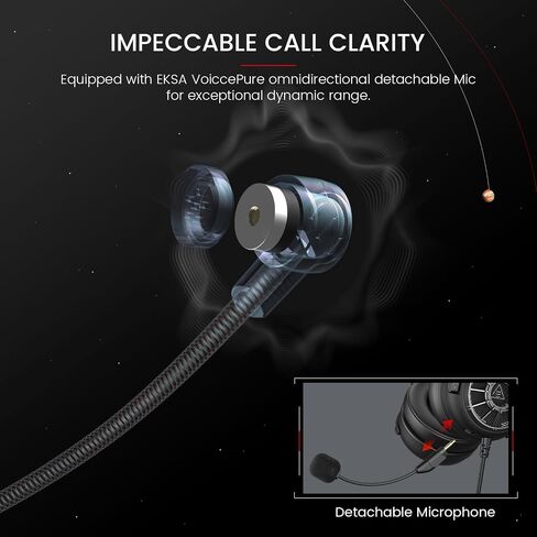EKSA StarEngine S Gaming Headset, Gaming Headphones for PC, PS4/PS5, Switch, Xbox One/Series X/S & Mobile with Detachable Microphone, 3.5mm Wired Headphone Jack in Kuwait