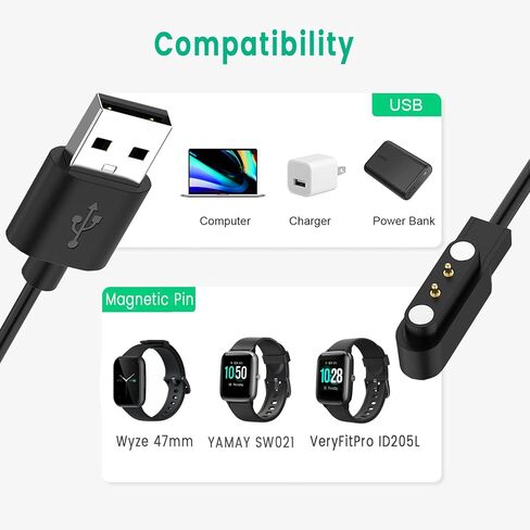 Charger Replacement for Wyze Watch 47mm 47mm C 44mm, Smart Watch Magnetic Charging Cable 3.3ft in Saudi Arabia