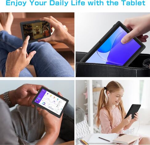 تابلت NEWISION Android للأطفال، 7 بوصات Android 11.0، ذاكرة وصول عشوائي 32 جيجابايت (قابلة للتوسيع 512 جيجابايت) معالج رباعي النواة، كاميرا مزدوجة، واي فاي، النوع C، تتضمن حافظة كمبيوتر لوحي (أزرق) in Kuwait