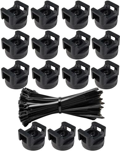 هاتسي حامل ربط مغناطيسي بسحاب للكيبلات يستخدم لادارة الكيبلات، 15 مغناطيس اسود يتضمن 60 رباط كيبل قابل لاعادة الاستخدام، شديد التحمل ومتعدد الاغراض in Kuwait