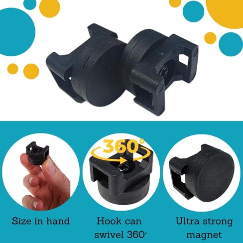 هاتسي حامل ربط مغناطيسي بسحاب للكيبلات يستخدم لادارة الكيبلات، 15 مغناطيس اسود يتضمن 60 رباط كيبل قابل لاعادة الاستخدام، شديد التحمل ومتعدد الاغراض in Kuwait