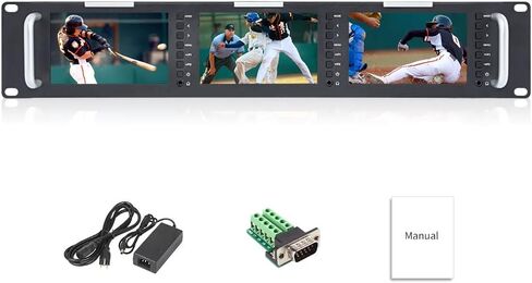 Feel WORLD T51 2RU ثلاثي 5 بوصة SDI رف جبل شاشة البث LCD 800x400 3G SDI HDMI AV المدخلات والمخرجات in Saudi Arabia