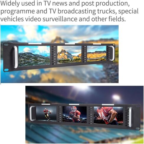 Feel WORLD T51 2RU ثلاثي 5 بوصة SDI رف جبل شاشة البث LCD 800x400 3G SDI HDMI AV المدخلات والمخرجات in Saudi Arabia