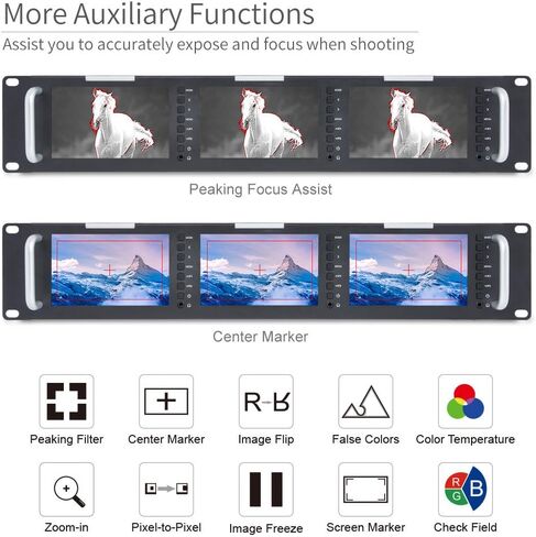 Feel WORLD T51 2RU ثلاثي 5 بوصة SDI رف جبل شاشة البث LCD 800x400 3G SDI HDMI AV المدخلات والمخرجات in Saudi Arabia