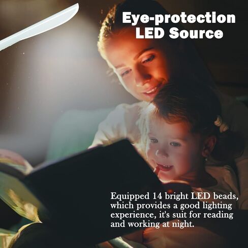 مصباح قراءة USB Milluten، مصباح كمبيوتر محمول USB مع 14 مصباح LED DC5V 2.8W 3 مستويات سطوع، مفتاح لمس ورقبة معقوفة مرنة، مصباح مكتب USB للكمبيوتر المحمول وسطح المكتب والكمبيوتر الشخصي وكمبيوتر MAC (أسود) in Saudi Arabia