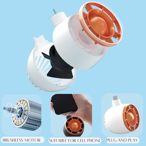 Orapink Portable Mini Fan, Small Cooling Phone Fan Compatible with iPhone/Android Models and Other Devices in Kuwait