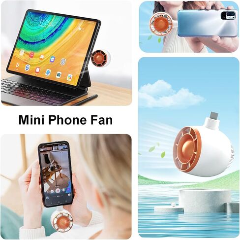 BUMSUNE phones mini fan (Type-C interface), portable cell phone fan, compatible for Samsung, Huawei, Xiaomi and other Android smart phones, tablets (Type-C, White) in Saudi Arabia