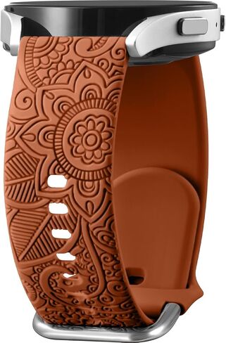 Floral Engraved Bands for Galaxy Watch 7/6/4/5/5 Pro/4 6 Classic/Active 2 in Kuwait