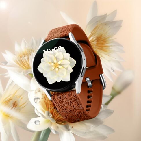 Floral Engraved Bands for Galaxy Watch 7/6/4/5/5 Pro/4 6 Classic/Active 2 in Kuwait