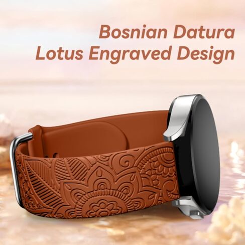 Floral Engraved Bands for Galaxy Watch 7/6/4/5/5 Pro/4 6 Classic/Active 2 in Kuwait