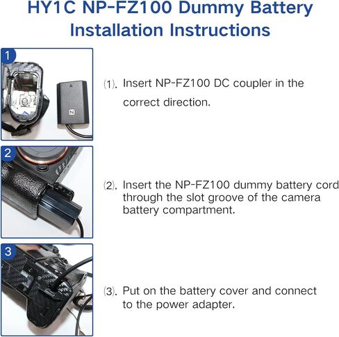 اتش واي1سي كيبل طاقة محول USB نوع سي NP-FZ100 لكاميرات سوني الفا A6600 وA7C وA7III وA7S III وA7RIII وA7R IV وA9 وA9 II وA9R وA9S in Kuwait