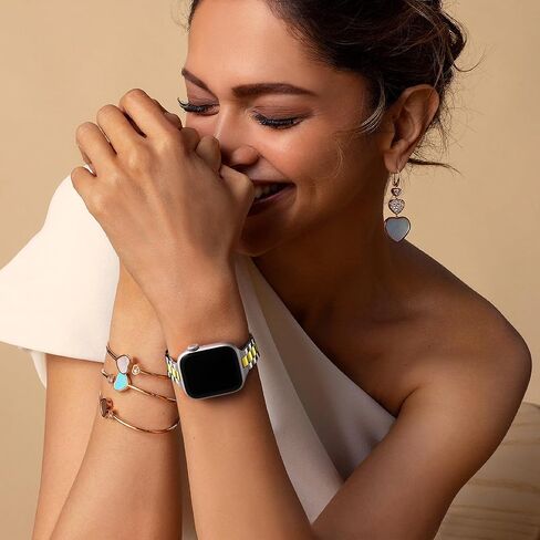 Lenrao Thin Metal Band Compatible Apple Watch Bands for Women | Slim Stainless Steel Strap Wristband for iWatch Series 11 10 9 8 7 6 5 4 3 2 1 SE, 40mm, 41mm 42mm 38mm 44mm 45mm 46mm 42mm in Kuwait