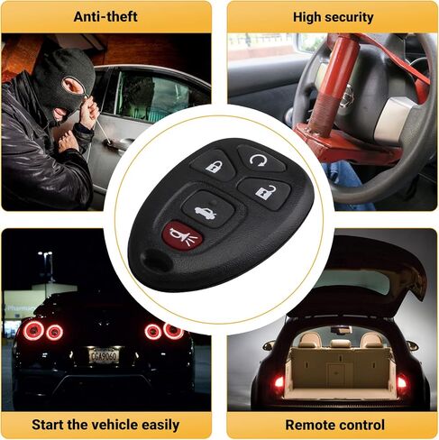Key Fob Keyless Entry Remote Compatible with 2006-2013 Chevy Chevrolet Impala丨 Monte Carlo丨 Buick Lucerne 丨 Cadillac DTS Car Key Replacement 5 Buttons with FCC ID OUC60270, OUC60221 in Kuwait