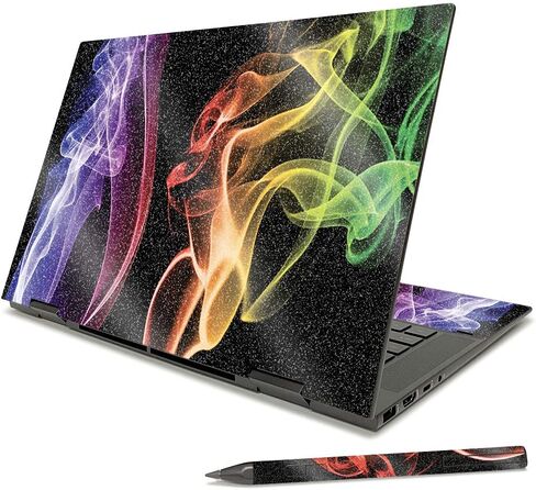 MightySkins Glossy Glitter Skin Compatible with HP Envy x360 15" (2021) - Bright Smoke | Protective, Durable High-Gloss Glitter Finish | Easy to Apply, Remove, and Change Styles | Made in The USA in Kuwait